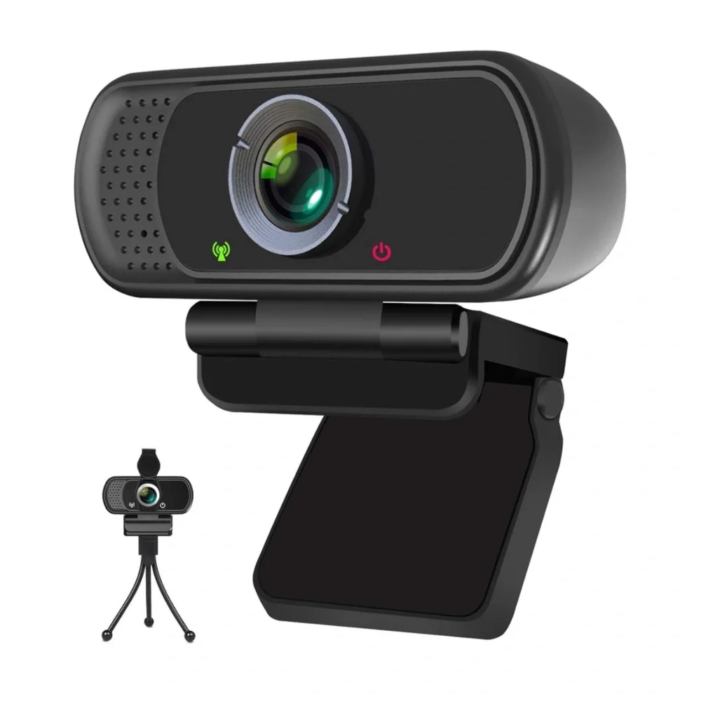 Full HD 1080P Webcam with Privacy Shutter and Tripod, Pro Streaming Web Camera